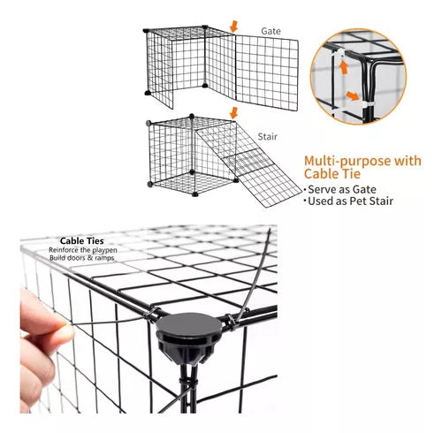 Jaula Corral Mascotas 12 Paneles Armable